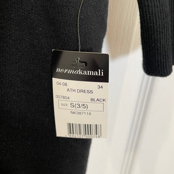 Norma Kamali Hooded Athletic Dress Black Zip Front Athleisure Sporty Mini NWT S - Picture 3 of 8